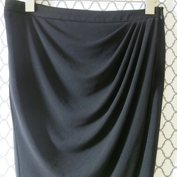 Zara Basic Black Tulip Wrap Pencil Skirt Sz Small - Picture 3 of 5